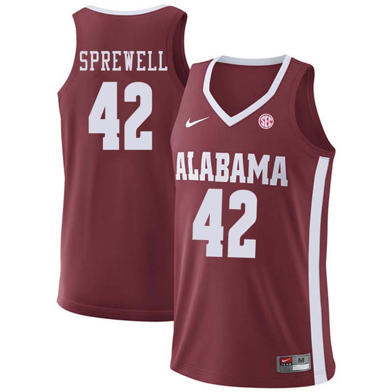 Men #22 Donta Hall Alabama Crimson Tide College Basketball Jerseys Sale-Crimson